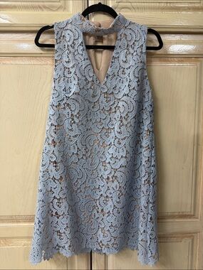 Altar'd State Light Blue Lace Sleeveless Shift Dress